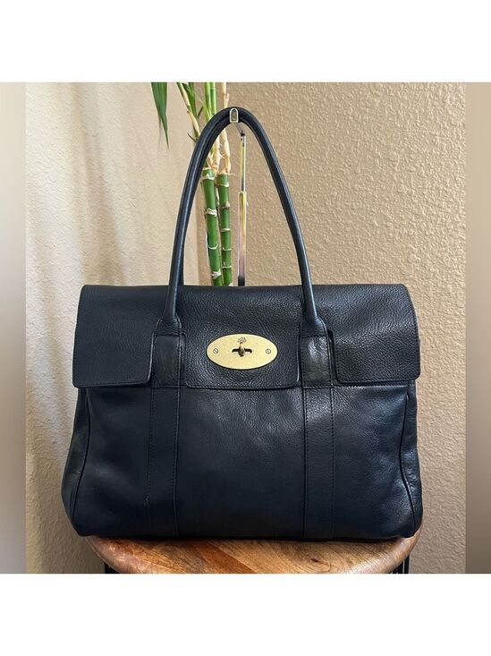 Mulberry Handbags - MULBERRY BLACK GRAINED LEATHER BAYSWATER